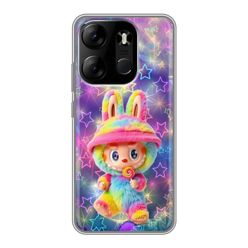Силиконовый чехол на Tecno Spark Go 2023 с принтом Labubu Лабубу Силиконовый чехол на Tecno Spark Go 2023 с принтом Labubu Лабубу