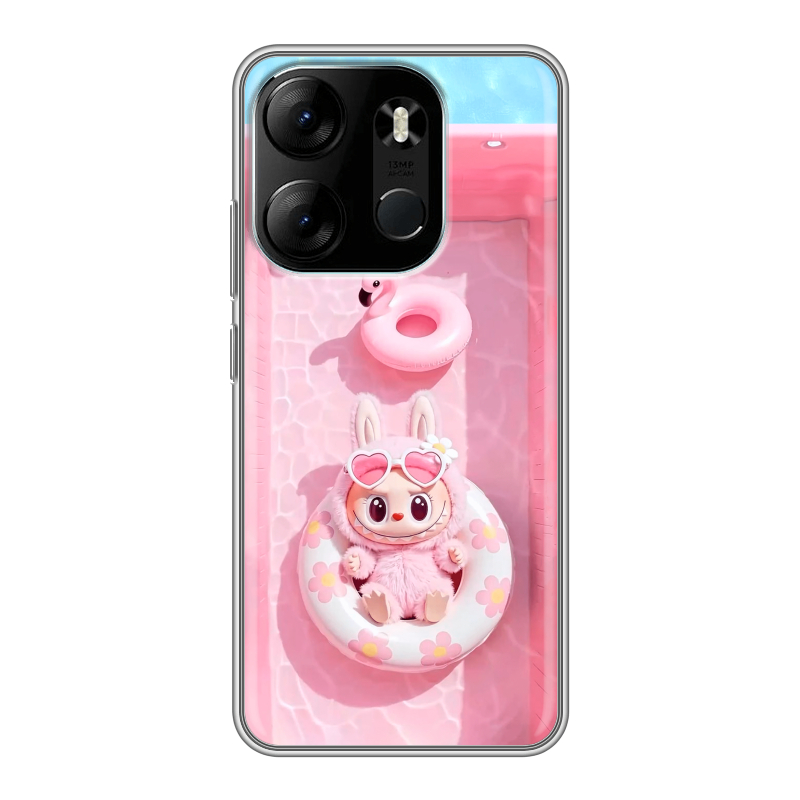 Силиконовый противоударный чехол на Tecno Spark Go 2023 с принтом Labubu Лабубу Силиконовый противоударный чехол на Tecno Spark Go 2023 с принтом Labubu Лабубу