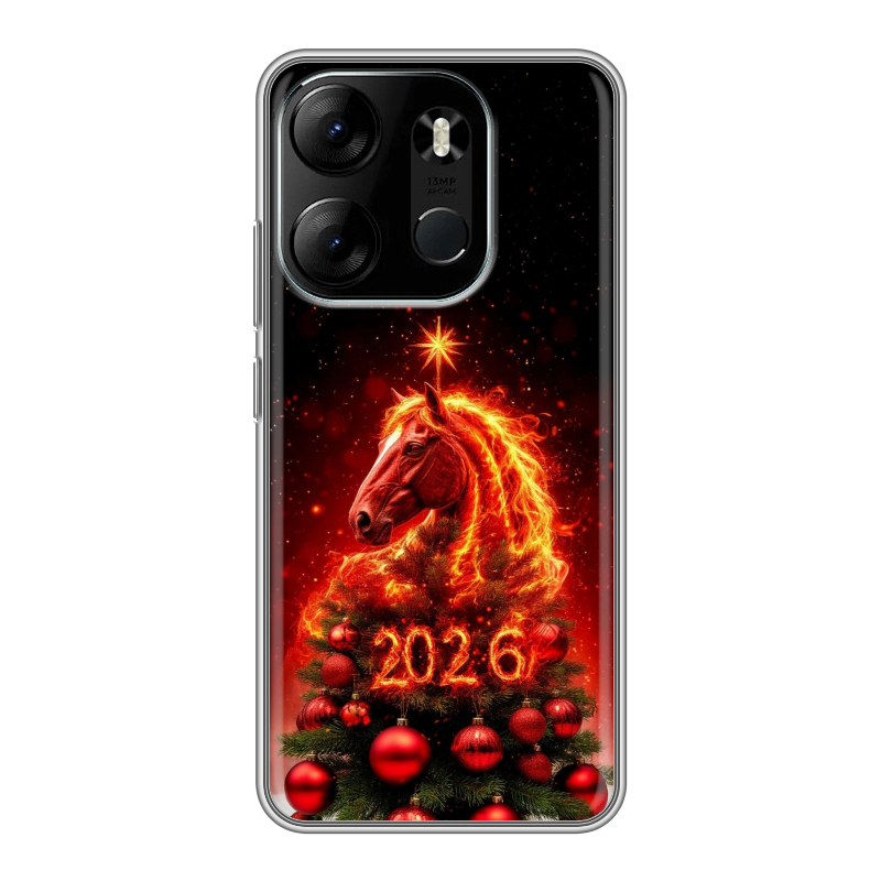 Силиконовый чехол на Tecno Spark Go 2023 с принтом Новый год Силиконовый чехол на Tecno Spark Go 2023 с принтом Новый год