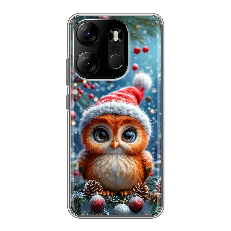 Силиконовый противоударный чехол на Tecno Spark Go 2023 с принтом Новый год Силиконовый противоударный чехол на Tecno Spark Go 2023 с принтом Новый год