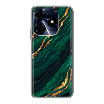 Силиконовый чехол на Tecno Spark 10 Pro с принтом Мрамор зеленое золото Силиконовый чехол на Tecno Spark 10 Pro с принтом Мрамор зеленое золото