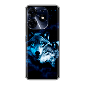 Силиконовый чехол на Tecno Spark 10 Pro с принтом Волки Силиконовый чехол на Tecno Spark 10 Pro с принтом Волки