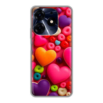 Силиконовый чехол на Tecno Spark 10 Pro с принтом Сердечки Силиконовый чехол на Tecno Spark 10 Pro с принтом Сердечки