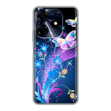 Силиконовый чехол на Tecno Spark 10 Pro с принтом Бабочки Силиконовый чехол на Tecno Spark 10 Pro с принтом Бабочки