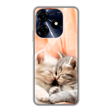 Силиконовый чехол на Tecno Spark 10 Pro с принтом Котята