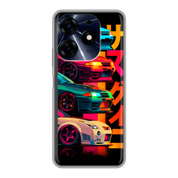 Силиконовый чехол на Tecno Spark 10 Pro с принтом Гоночные машины Силиконовый чехол на Tecno Spark 10 Pro с принтом Гоночные машины