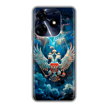 Силиконовый чехол на Tecno Spark 10 Pro с принтом Герб флаг России Силиконовый чехол на Tecno Spark 10 Pro с принтом Герб флаг России