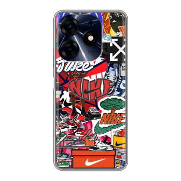 Силиконовый чехол на Tecno Spark 10 Pro с принтом Найк Nike яркий Силиконовый чехол на Tecno Spark 10 Pro с принтом Найк Nike яркий