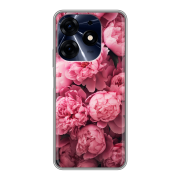 Силиконовый чехол на Tecno Spark 10 Pro с принтом цветы пионы Силиконовый чехол на Tecno Spark 10 Pro с принтом цветы пионы