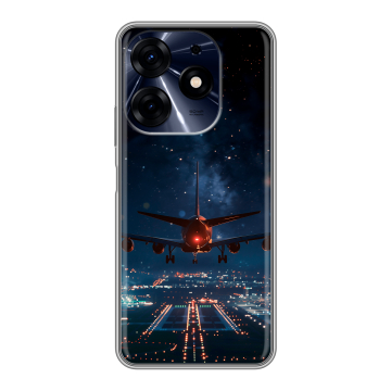 Силиконовый чехол на Tecno Spark 10 Pro с принтом самолет Силиконовый чехол на Tecno Spark 10 Pro с принтом самолет