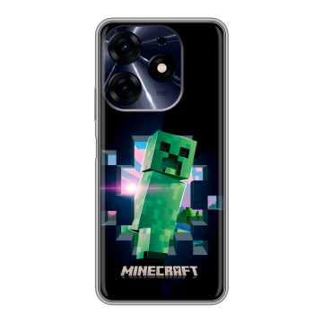 Силиконовый чехол на Tecno Spark 10 Pro с принтом Майнкрафт Minecraft Силиконовый чехол на Tecno Spark 10 Pro с принтом Майнкрафт Minecraft