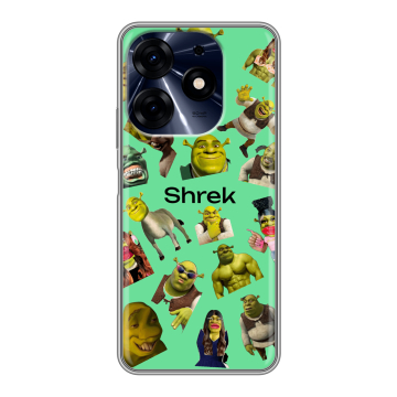 Силиконовый чехол на Tecno Spark 10 Pro с принтом Шрек Shrek Силиконовый чехол на Tecno Spark 10 Pro с принтом Шрек Shrek