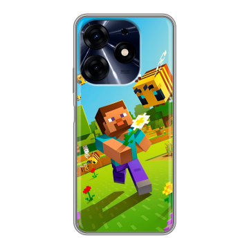 Силиконовый чехол на Tecno Spark 10 Pro с принтом Майнкрафт Minecraft Силиконовый чехол на Tecno Spark 10 Pro с принтом Майнкрафт Minecraft