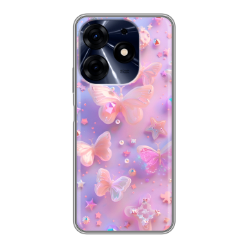 Силиконовый чехол на Tecno Spark 10 Pro с принтом Бабочки Силиконовый чехол на Tecno Spark 10 Pro с принтом Бабочки