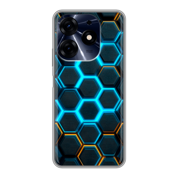 Силиконовый чехол на Tecno Spark 10 Pro с принтом Неоновые соты Силиконовый чехол на Tecno Spark 10 Pro с принтом Неоновые соты