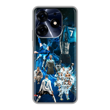 Силиконовый чехол на Tecno Spark 10 Pro с принтом Реал Роналдо