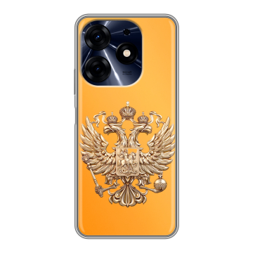 Силиконовый чехол на Tecno Spark 10 Pro с принтом Герб Флаг России