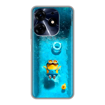 Силиконовый чехол на Tecno Spark 10 Pro с принтом Миньоны