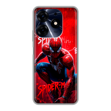 Силиконовый чехол на Tecno Spark 10 Pro с принтом Spiderman Человек паук