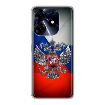 Силиконовый чехол на Tecno Spark 10 Pro с принтом Флаг России Силиконовый чехол на Tecno Spark 10 Pro с принтом Флаг России