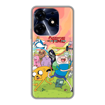 Силиконовый чехол на Tecno Spark 10 Pro с принтом Adventure time Время приключений