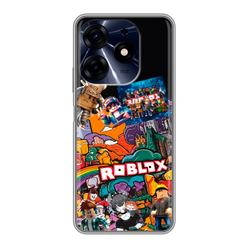 Силиконовый чехол на Tecno Spark 10 Pro с принтом Roblox Роблокс Силиконовый чехол на Tecno Spark 10 Pro с принтом Roblox Роблокс