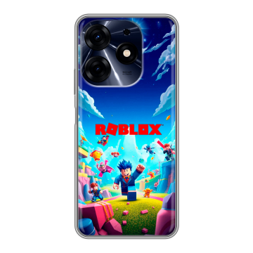 Силиконовый чехол на Tecno Spark 10 Pro с принтом Roblox Роблокс