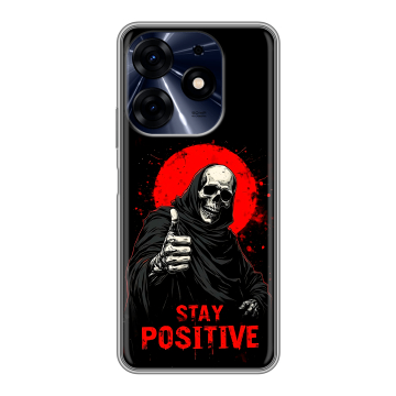 Силиконовый чехол на Tecno Spark 10 Pro с принтом смешной скелет