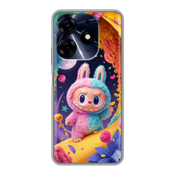 Силиконовый чехол на Tecno Spark 10 Pro с принтом Labubu Лабубу