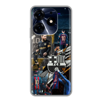 Силиконовый чехол на Tecno Spark 10 Pro с принтом Messi Barcelona Силиконовый чехол на Tecno Spark 10 Pro с принтом Messi Barcelona