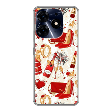 Силиконовый чехол на Tecno Spark 10 Pro с принтом Новый год