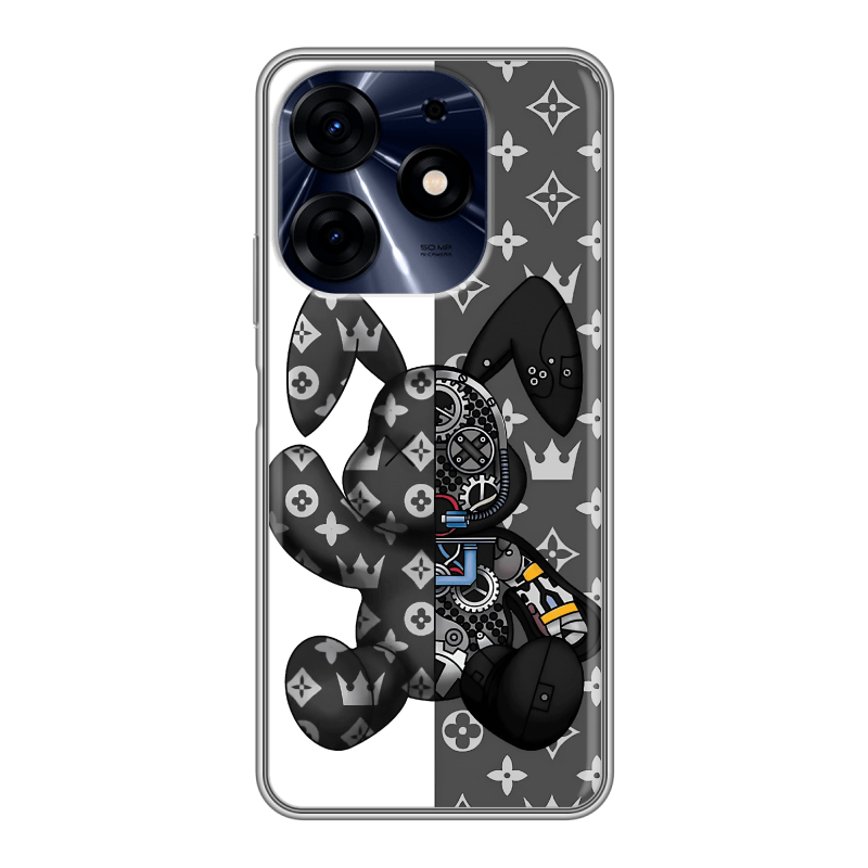Силиконовый противоударный чехол на Tecno Spark 10 Pro с принтом Луи робот Силиконовый противоударный чехол на Tecno Spark 10 Pro с принтом Луи робот