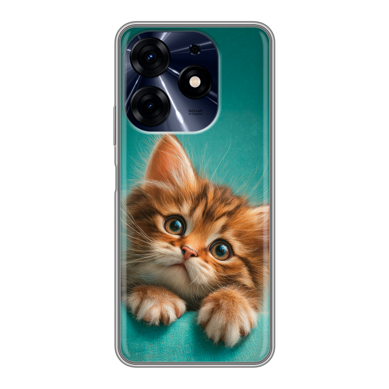 Силиконовый чехол на Tecno Spark 10 Pro с принтом котенок Силиконовый чехол на Tecno Spark 10 Pro с принтом котенок