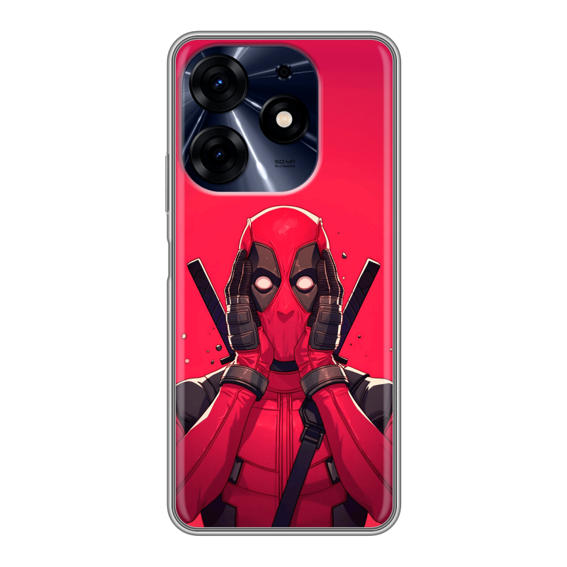Силиконовый противоударный чехол на Tecno Spark 10 Pro с принтом Дедпул Deadpool Силиконовый противоударный чехол на Tecno Spark 10 Pro с принтом Дедпул Deadpool