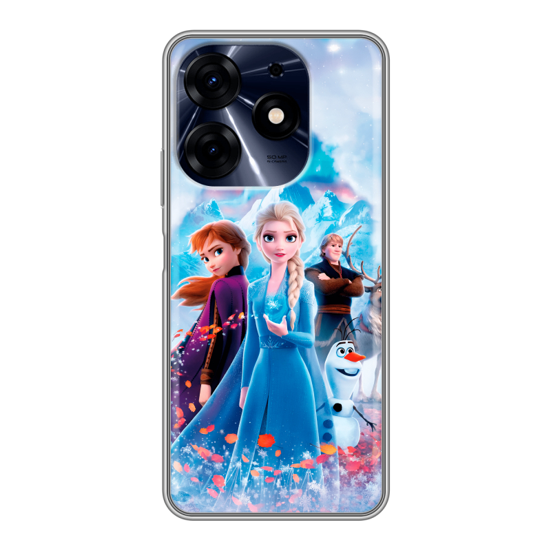 Силиконовый противоударный чехол на Tecno Spark 10 Pro с принтом Холодное сердце Frozen Силиконовый противоударный чехол на Tecno Spark 10 Pro с принтом Холодное сердце Frozen
