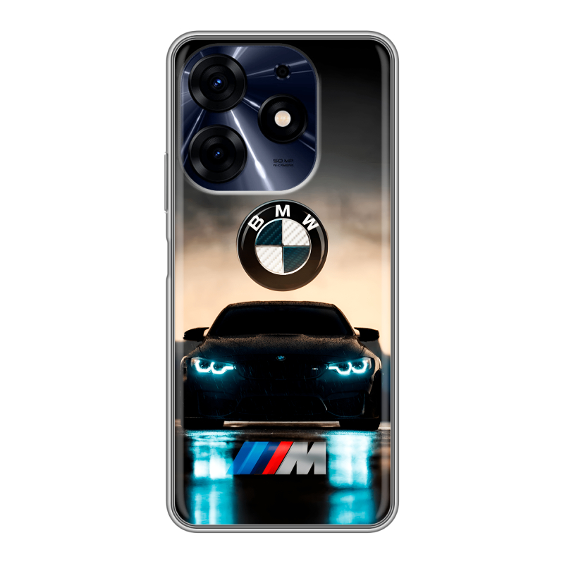 Силиконовый чехол на Tecno Spark 10 Pro с принтом БМВ BMW Силиконовый чехол на Tecno Spark 10 Pro с принтом БМВ BMW