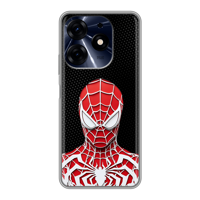 Силиконовый противоударный чехол на Tecno Spark 10 Pro с принтом человек паук spiderman Силиконовый противоударный чехол на Tecno Spark 10 Pro с принтом человек паук spiderman