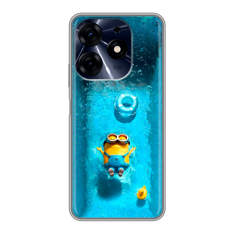 Силиконовый противоударный чехол на Tecno Spark 10 Pro с принтом Миньоны Силиконовый противоударный чехол на Tecno Spark 10 Pro с принтом Миньоны