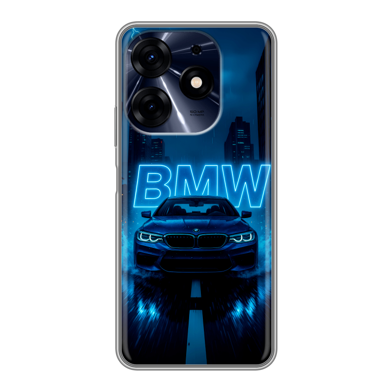 Силиконовый противоударный чехол на Tecno Spark 10 Pro с принтом BMW БМВ Силиконовый противоударный чехол на Tecno Spark 10 Pro с принтом BMW БМВ