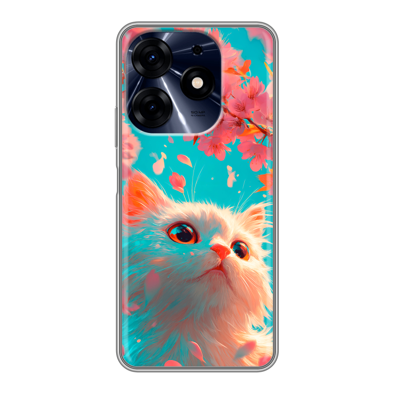 Силиконовый чехол на Tecno Spark 10 Pro с принтом Красивый кот Силиконовый чехол на Tecno Spark 10 Pro с принтом Красивый кот