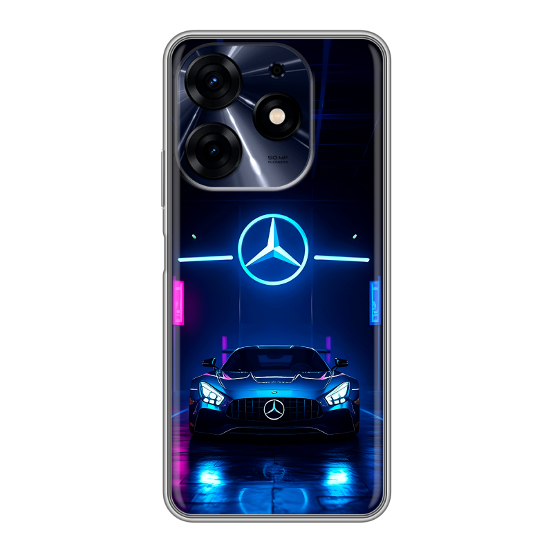 Силиконовый противоударный чехол на Tecno Spark 10 Pro с принтом Mercedes Мерседес Силиконовый противоударный чехол на Tecno Spark 10 Pro с принтом Mercedes Мерседес