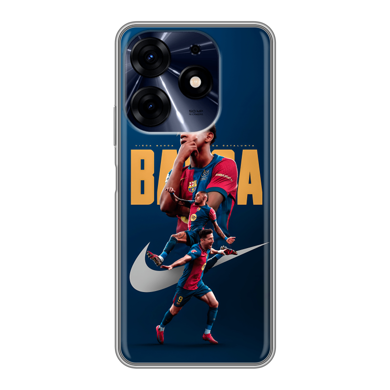 Силиконовый чехол на Tecno Spark 10 Pro с принтом Барселона Barca Yamal Силиконовый чехол на Tecno Spark 10 Pro с принтом Барселона Barca Yamal