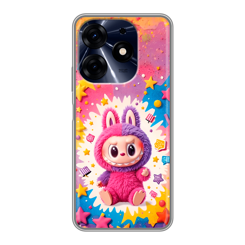 Силиконовый противоударный чехол на Tecno Spark 10 Pro с принтом Labubu Лабубу Силиконовый противоударный чехол на Tecno Spark 10 Pro с принтом Labubu Лабубу