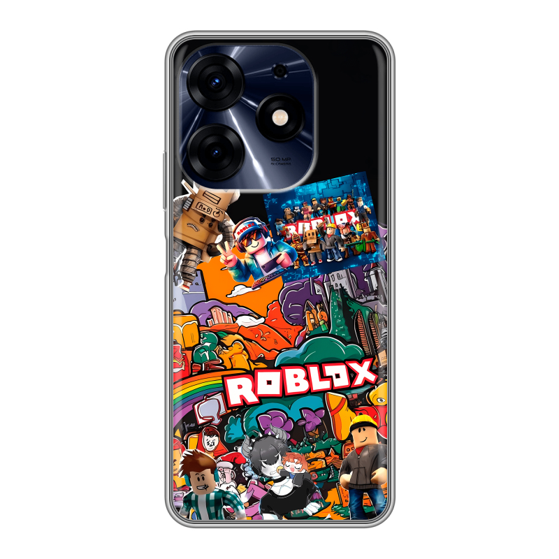Силиконовый чехол на Tecno Spark 10 Pro с принтом Roblox Роблокс Силиконовый чехол на Tecno Spark 10 Pro с принтом Roblox Роблокс