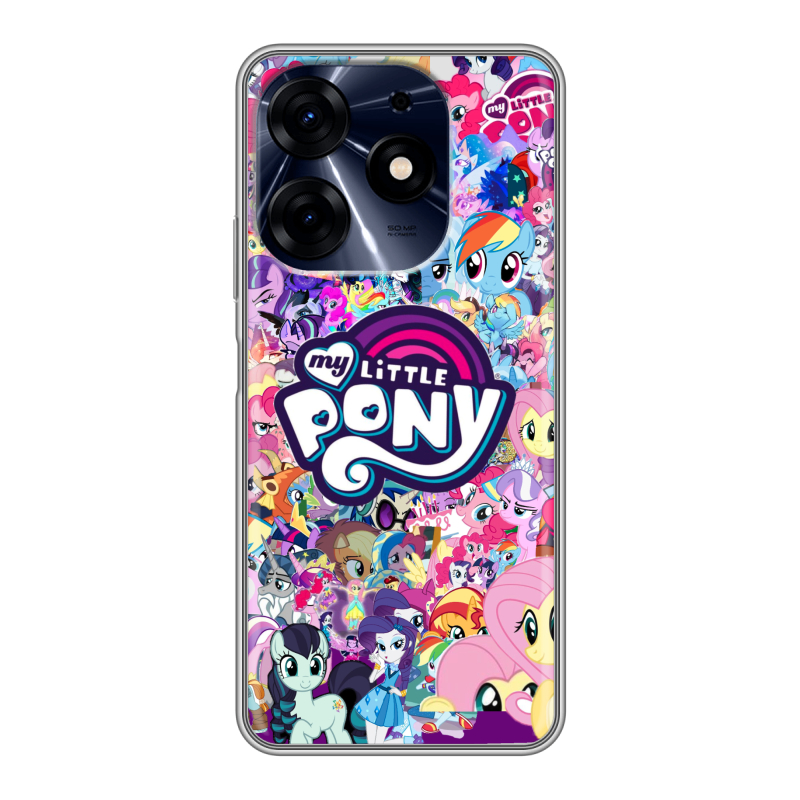 Силиконовый противоударный чехол на Tecno Spark 10 Pro с принтом My little pony Дружба чудо Силиконовый противоударный чехол на Tecno Spark 10 Pro с принтом My little pony Дружба чудо
