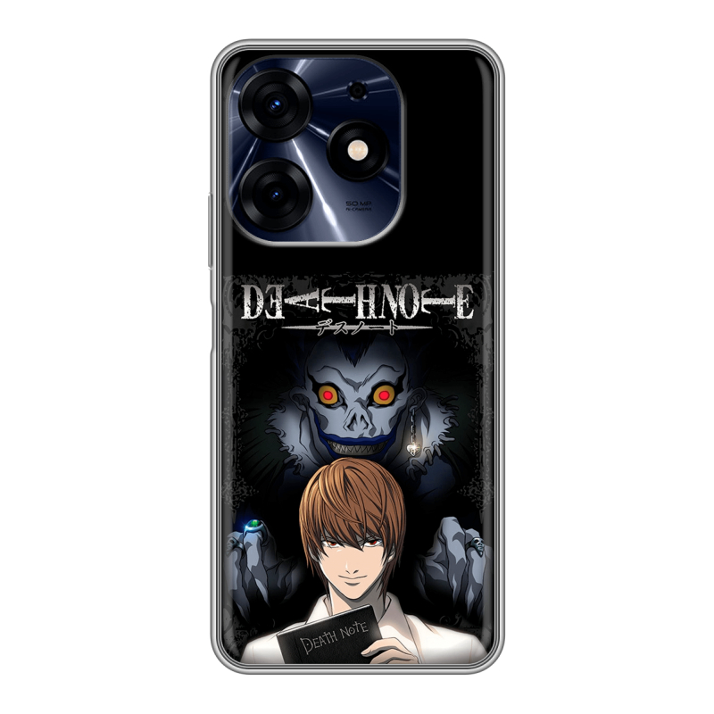 Силиконовый чехол на Tecno Spark 10 Pro с принтом Death note Тетрадь смерти Силиконовый чехол на Tecno Spark 10 Pro с принтом Death note Тетрадь смерти