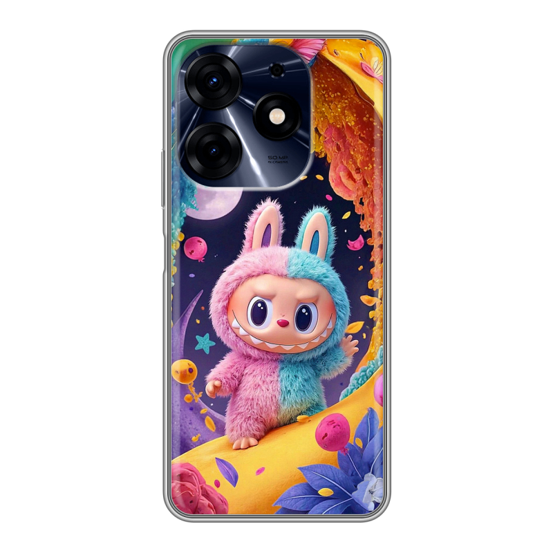 Силиконовый чехол на Tecno Spark 10 Pro с принтом Labubu Лабубу Силиконовый чехол на Tecno Spark 10 Pro с принтом Labubu Лабубу