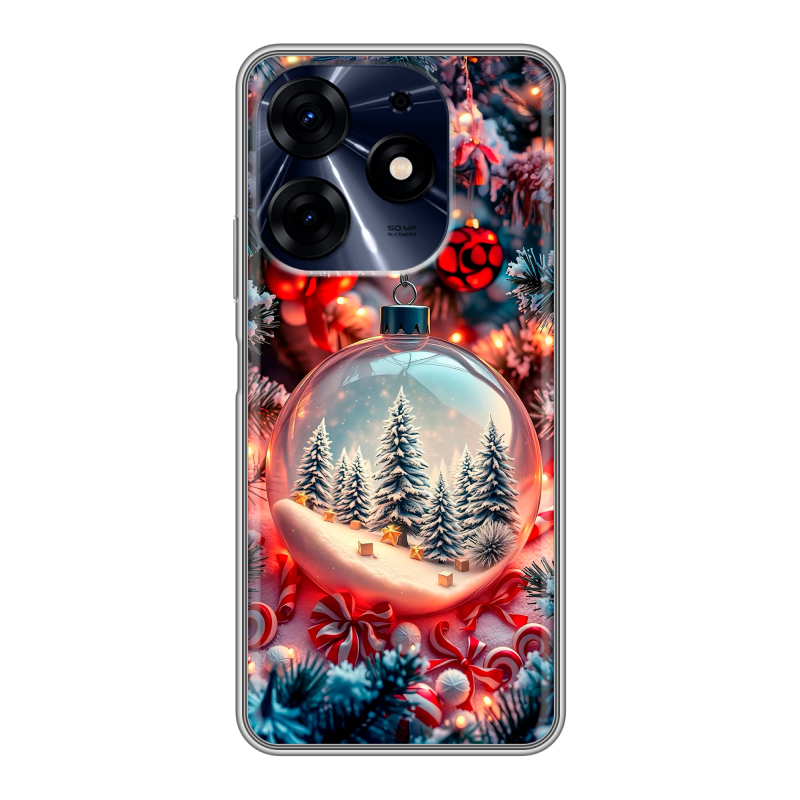 Силиконовый противоударный чехол на Tecno Spark 10 Pro с принтом Новый год Силиконовый противоударный чехол на Tecno Spark 10 Pro с принтом Новый год