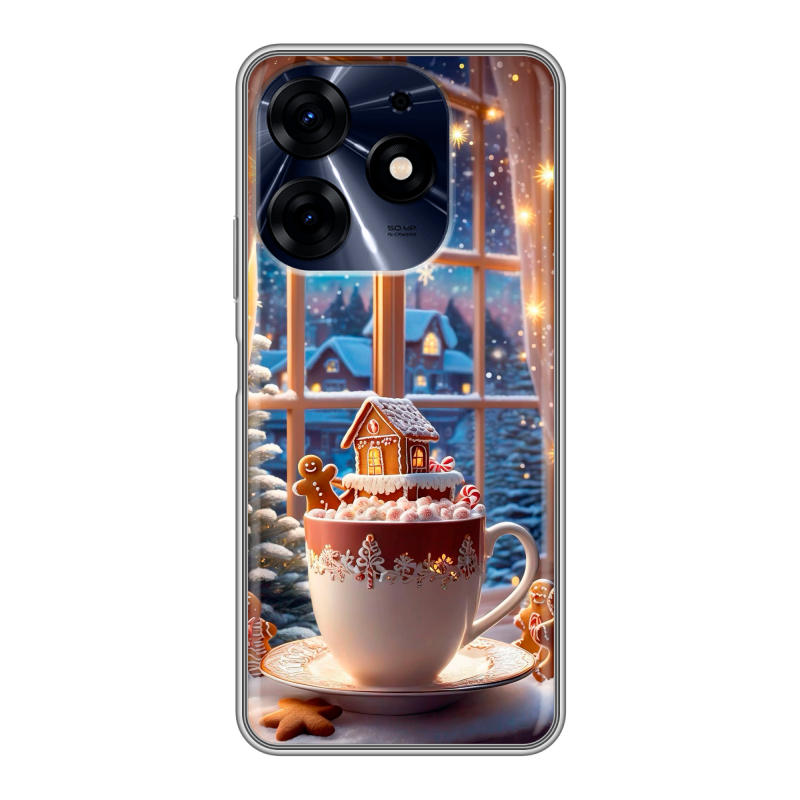 Силиконовый чехол на Tecno Spark 10 Pro с принтом Новый год Силиконовый чехол на Tecno Spark 10 Pro с принтом Новый год