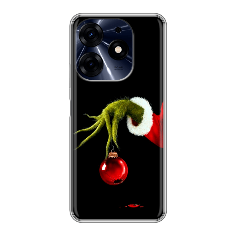 Силиконовый противоударный чехол на Tecno Spark 10 Pro с принтом Новый год Гринч Силиконовый противоударный чехол на Tecno Spark 10 Pro с принтом Новый год Гринч